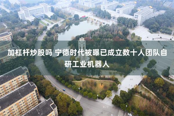 加杠杆炒股吗 宁德时代被曝已成立数十人团队自研工业机器人