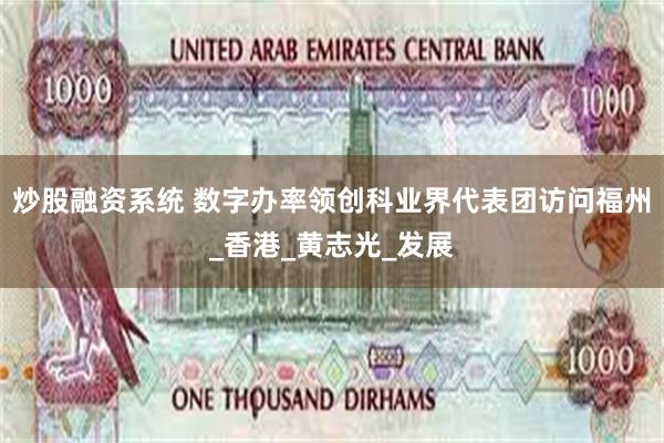 炒股融资系统 数字办率领创科业界代表团访问福州_香港_黄志光_发展